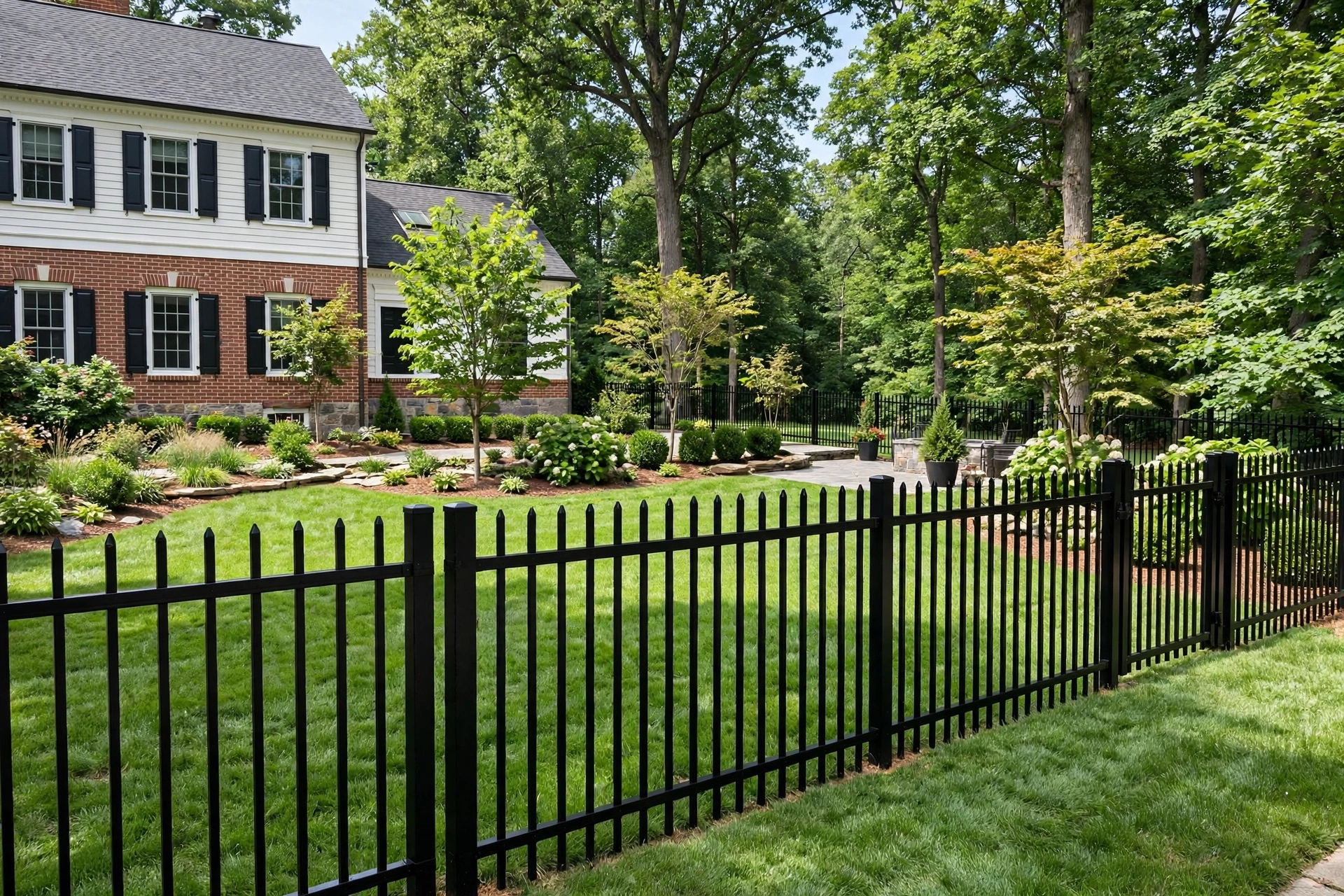 After photo,  Aluminum Fence Installation in Fairwood, by Bowie Fence Company