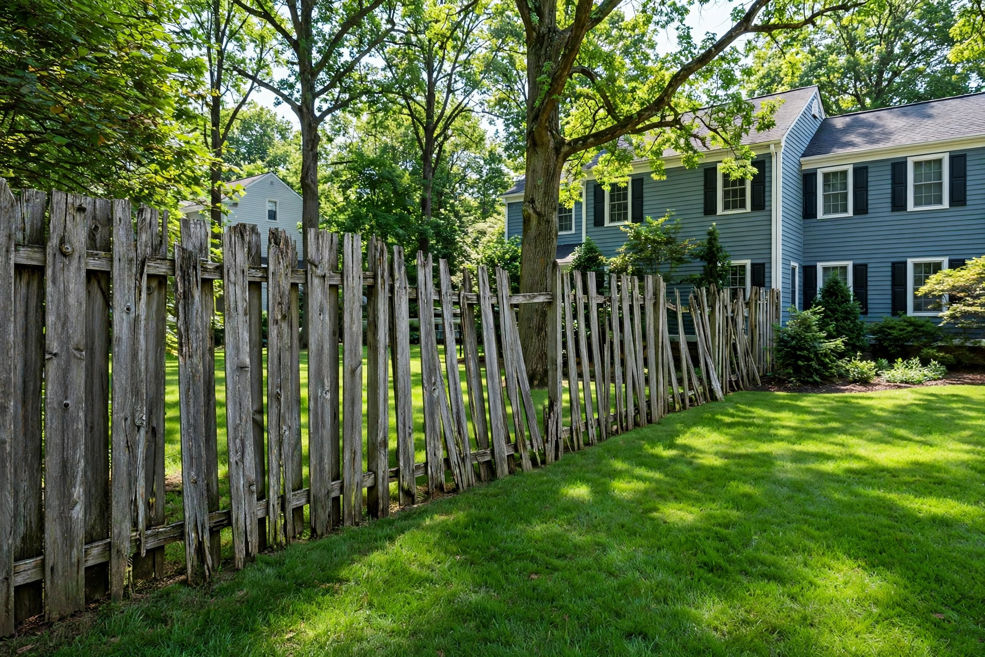 Before photo, Board On Board Fence Installation in Heather Hills, by Bowie Fence Company