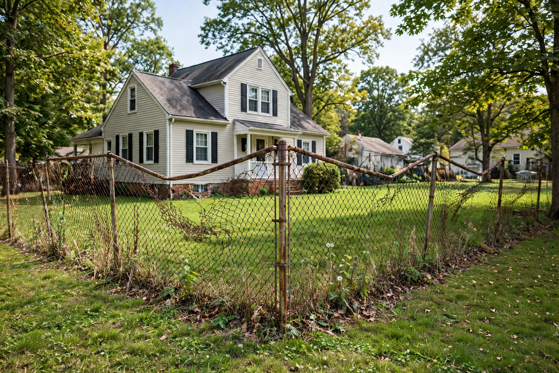 Before photo, Chain Link Fence Installation in Woodmore, by Bowie Fence Company
