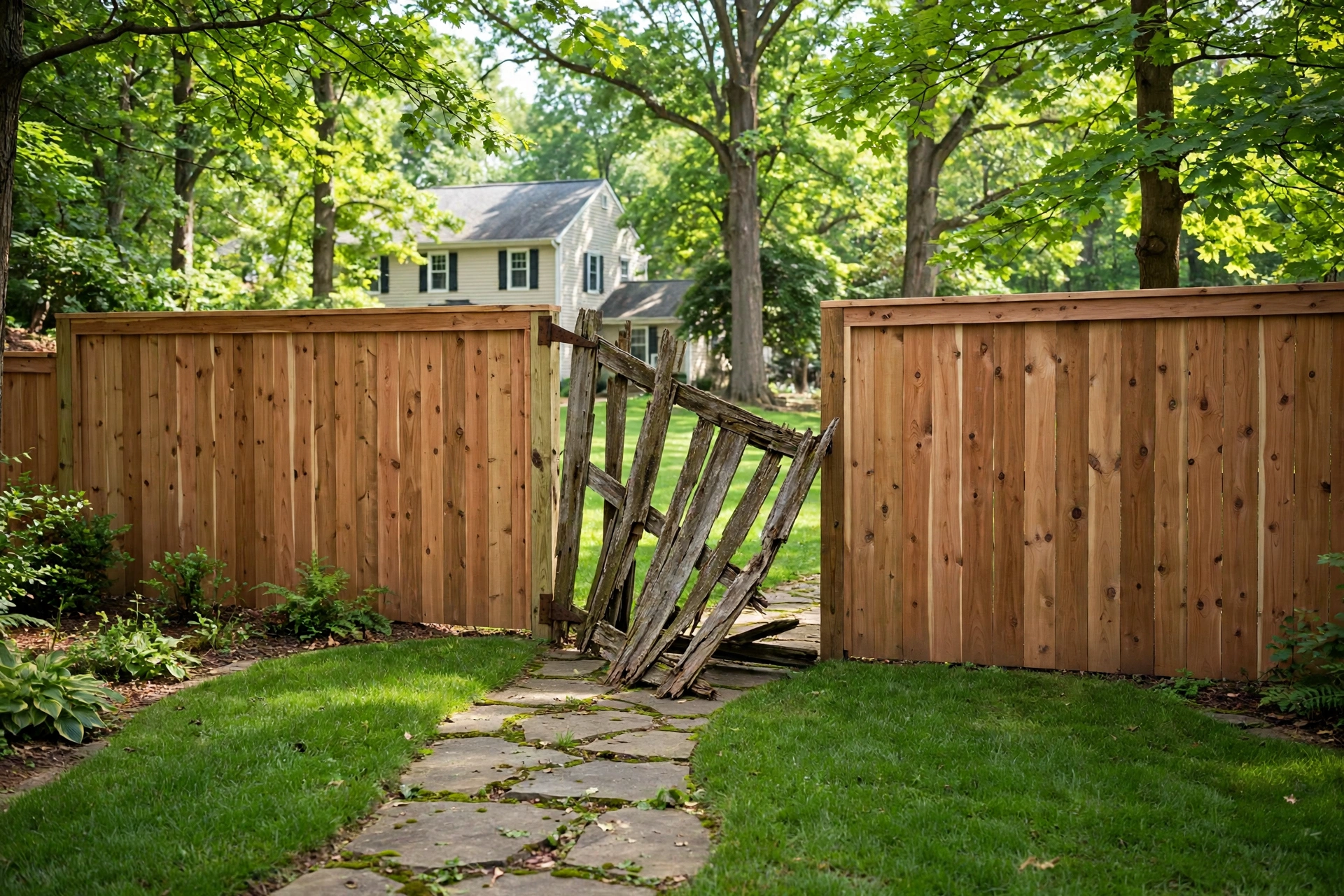 Before photo, Gate Installation in Enfield Chase, by Bowie Fence Company